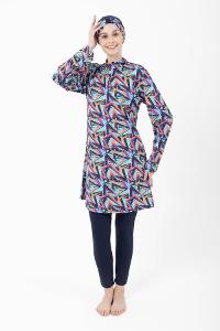 Lamelif Haşama Tesettür Mayo Hijap Mavi