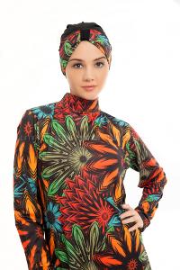 Lamelif Haşama Tesettür Mayo Hijap Renkli