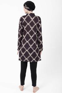 Lamelif Haşama Tesettür Mayo Hijap Siyah