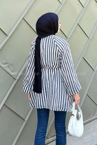 Detaylı Bağlamalı Tunik Lacivert