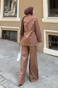 Lamelif Kimono Takım Acı Kahve