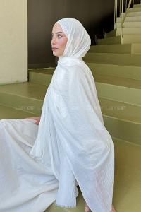 Lamelif Organik Premium Şal Ekru