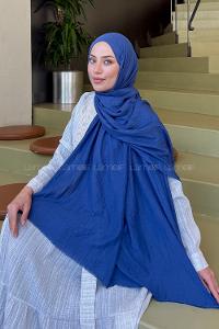 Lamelif Organik Premium Şal İndigo