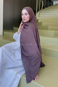 Lamelif Organik Premium Şal Kahverengi