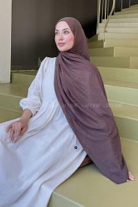 Lamelif Organik Premium Şal Kahverengi