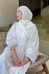 Lamelif Organik Premium Şal Krem