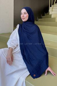 Lamelif Organik Premium Şal Lacivert
