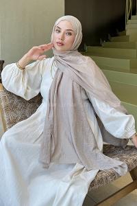 Lamelif Organik Premium Şal Vizon