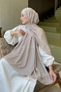 Lamelif Organik Premium Şal Vizon