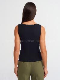 Lamelif Dilvin 20868 Kayık Yaka Kolsuz Top-Siyah