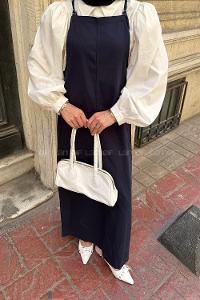 Lamelif Gabardin Tesettür Jile Lacivert