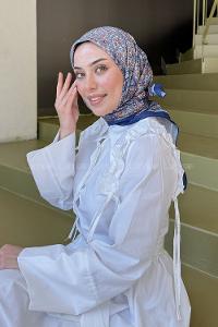 Lamelif Retro Desen kokulu Prime Soft Gece Mavisi Kırmızı