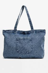 Lamelif Büyük Denim Tote Çanta Kot Mavisi