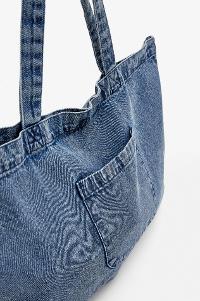 Lamelif Büyük Denim Tote Çanta Kot Mavisi