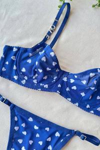 Lamelif Brode Tül Love Sütyen Takım