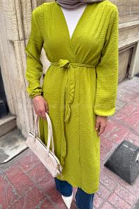 lı Tesettür Kimono Fıstık Yeşili