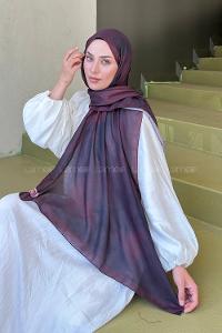 Lamelif Batik Desen Soft Şal Acı Kahve