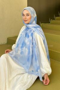 Lamelif Batik Desen Soft Şal Bebe Mavi