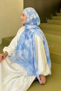 Lamelif Batik Desen Soft Şal Bebe Mavi