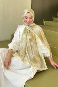 Lamelif Batik Desen Soft Şal Sarı