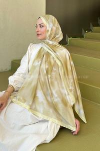 Lamelif Batik Desen Soft Şal Sarı