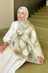 Lamelif Bohem Çiçek Desen Soft Şal Sarı