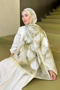 Lamelif Bohem Çiçek Desen Soft Şal Sarı