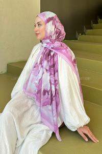 Lamelif Elegan Desen Pamuk Şal Şeker Pembe