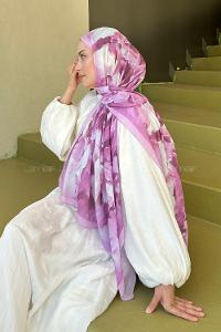 Lamelif Elegan Desen Pamuk Şal Şeker Pembe