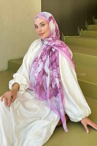 Lamelif Elegan Desen Soft Şal Şeker Pembe