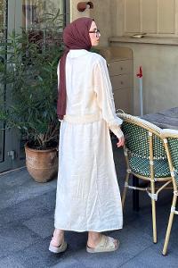 Stone Crew Neck Long Arm Polyester Flare Suit