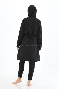 Lamelif Haşama Tesettür Mayo Hijap Siyah