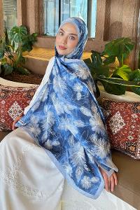 Lamelif Sarmaşık Desen Bambu Şal Bebe Mavisi