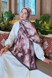 Claret Red Cotton Fabric Flowering Printed Shawl