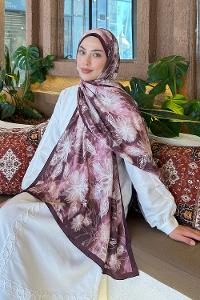 Claret Red Cotton Fabric Flowering Printed Shawl