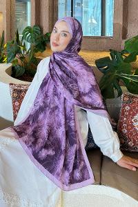 Plum Cotton Fabric Flowering Printed Shawl