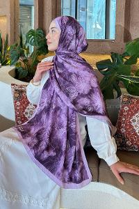 Plum Cotton Fabric Flowering Printed Shawl