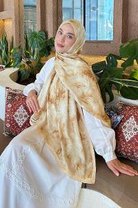 Yellow Cotton Fabric Flowering Printed Shawl