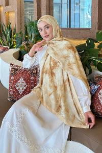 Yellow Cotton Fabric Flowering Printed Shawl