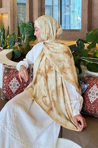 Yellow Cotton Fabric Flowering Printed Shawl