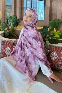 Candy Pink Cotton Fabric Flowering Printed Shawl