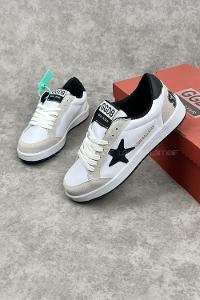 MOCE Ballstar GGDB/GoldenGoose Spor Yıldız Detaylı Spor Ayakkabı Beyaz-Siyah