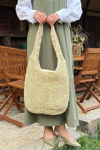 Lamelif Hasır Omuz Kadın Çantası