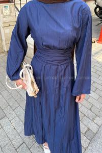 Lamelif Krinkıl Elbise Lacivert