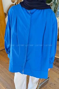 Lamelif Manşeti Biyeli Tunik Mavi