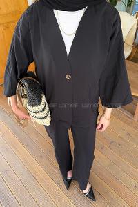 Lamelif Tek Düğmeli Tensel Takım  Siyah