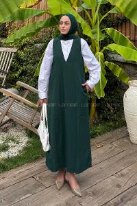 Lamelif V Yaka Tesettür Jile Zümrüt