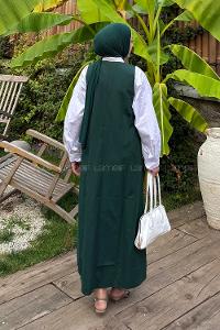 Lamelif V Yaka Tesettür Jile Zümrüt