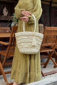 Cream Buckle Skin Hand Bag Bag