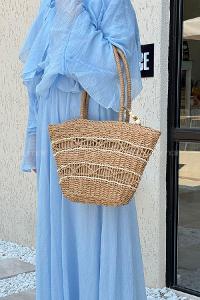 Lamelif Hasır Çanta Plaj  Kadın Çantası